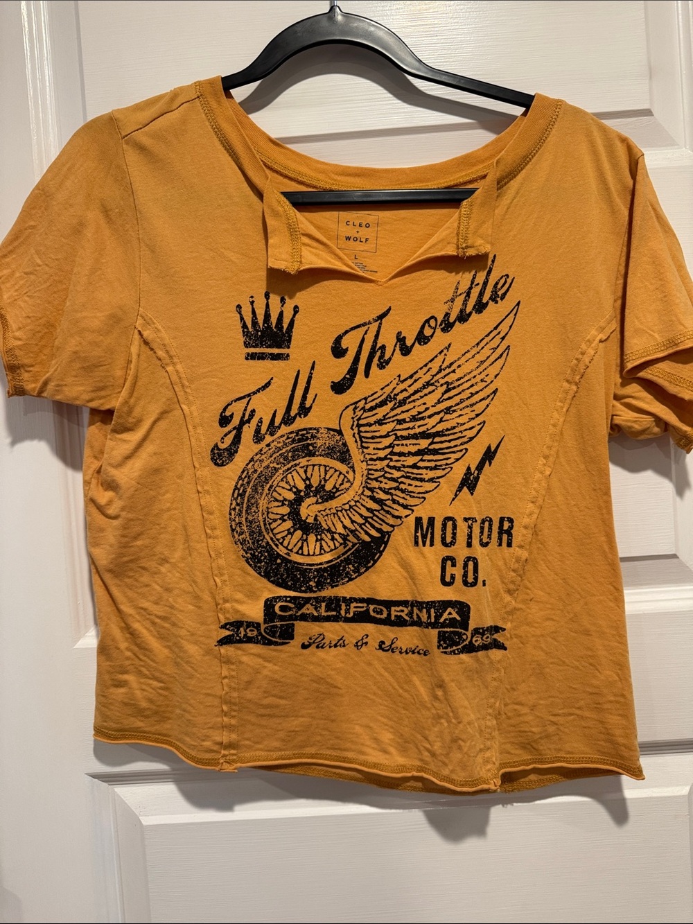 Cleo + Wolf Full Throttle Short Sleeve Tee in Mustard